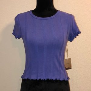 Purple Lettuce Edge Crop Top